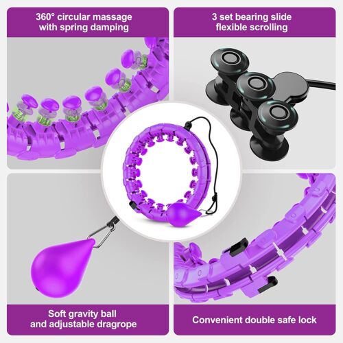 Adults Smart Weighted Hoop 24 Detachable Knots Adjustable Fitness Hoop