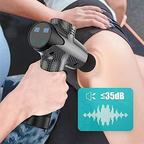 Pistola de masaje para atletas, 6 cabezas elásticas fuertes, masajeador de tejido profundo de mano