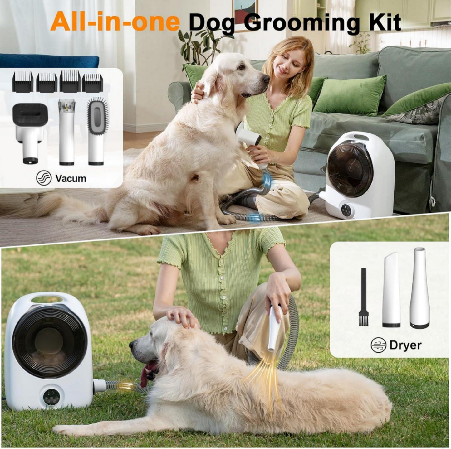 5-in-1 Dog Vacuum Grooming Kit