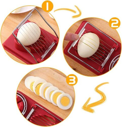 2 in1 Egg Slicer Stainless Steel Hard Boiled Metal Tomato Cutter Section Chopper