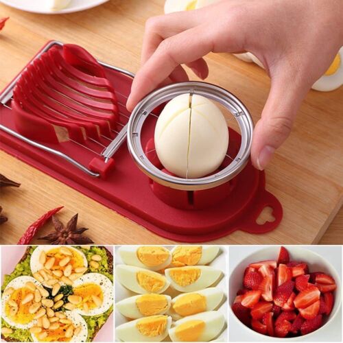 2 in1 Egg Slicer Stainless Steel Hard Boiled Metal Tomato Cutter Section Chopper