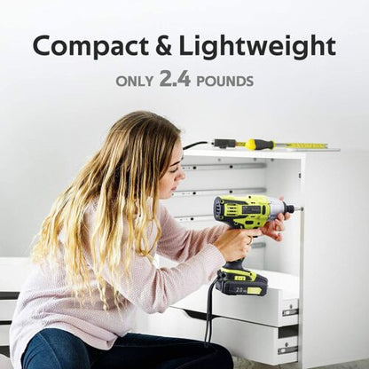 20V Cordless Impact Driver Set, 1/4" Keyless Hex Chuck, 1350 In-lbs Max Torque