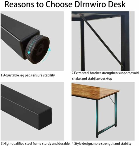 Computer Desk 47'', Writing Desk, Simple Study Table, Industrial Office Desk