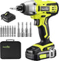 20V Cordless Impact Driver Set, 1/4" Keyless Hex Chuck, 1350 In-lbs Max Torque