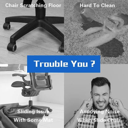 Office Chair Mat Desk Chair Mat For Hardwood Floors 1/6" Thick 35"x47" Hard Floo