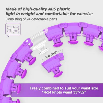 Adults Smart Weighted Hoop  24 Detachable Knots Adjustable Fitness Hoop