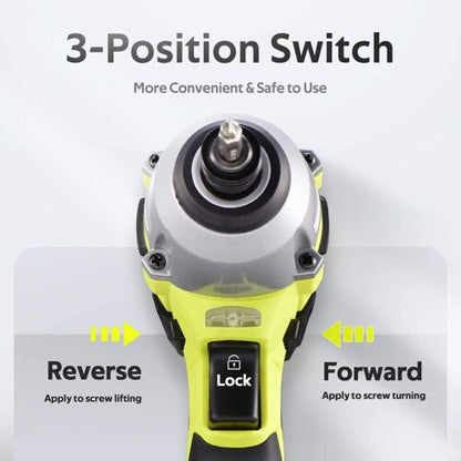 20V Cordless Impact Driver Set, 1/4" Keyless Hex Chuck, 1350 In-lbs Max Torque