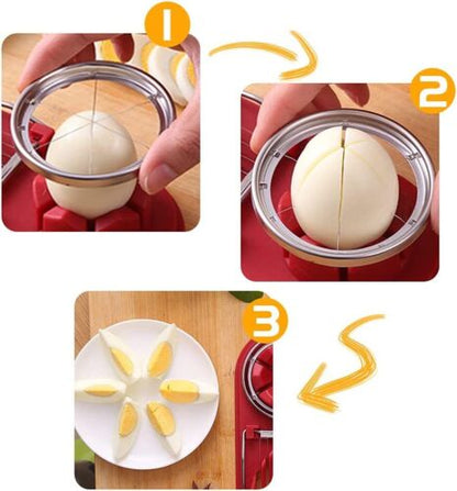 2 in1 Egg Slicer Stainless Steel Hard Boiled Metal Tomato Cutter Section Chopper
