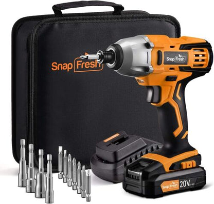20V Cordless Impact Driver Set, 1/4" Keyless Hex Chuck, 1350 In-lbs Max Torque