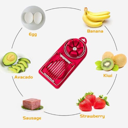 2 in1 Egg Slicer Stainless Steel Hard Boiled Metal Tomato Cutter Section Chopper