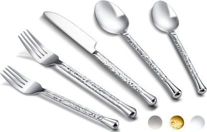 20 Piece Flatware Set, Kitchen Stainless Steel Silverware Set For 4