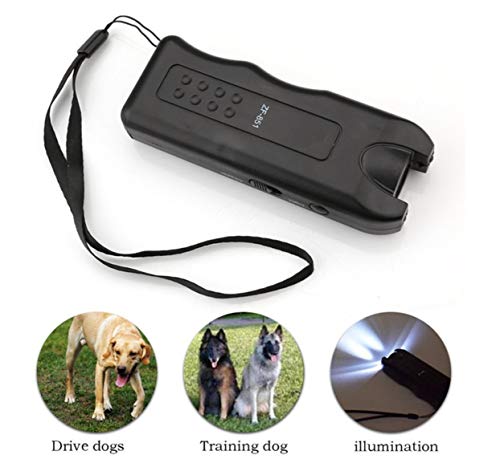 LED Ultrasonic Dog Repeller, Electronic Anti Barking Stop Bark Handheld 3 in 1 Pet Dog Trainer with Flashlight, Dog Training Device/Dog Deterrent/Training Tool/Stop Barking