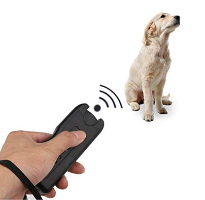 LED Ultrasonic Dog Repeller, Electronic Anti Barking Stop Bark Handheld 3 in 1 Pet Dog Trainer with Flashlight, Dog Training Device/Dog Deterrent/Training Tool/Stop Barking