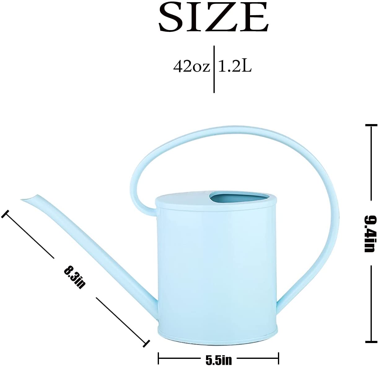 LEDREVN Small Watering can for Indoor Plants with Curved Handle 1.2L 40oz 1/3 Gallon Suitable for Home and Garden