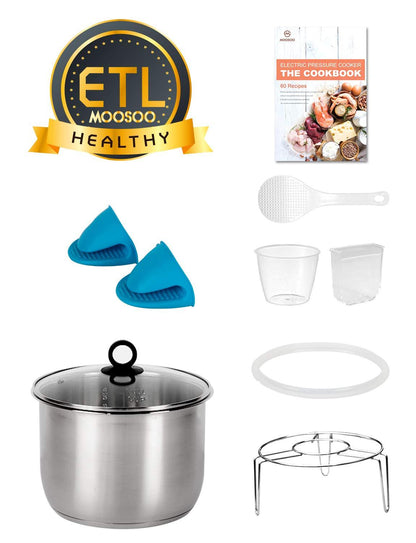 Olla a presión eléctrica MOOSOO Olla a presión instantánea con pantalla LCD grande 6QT MP60