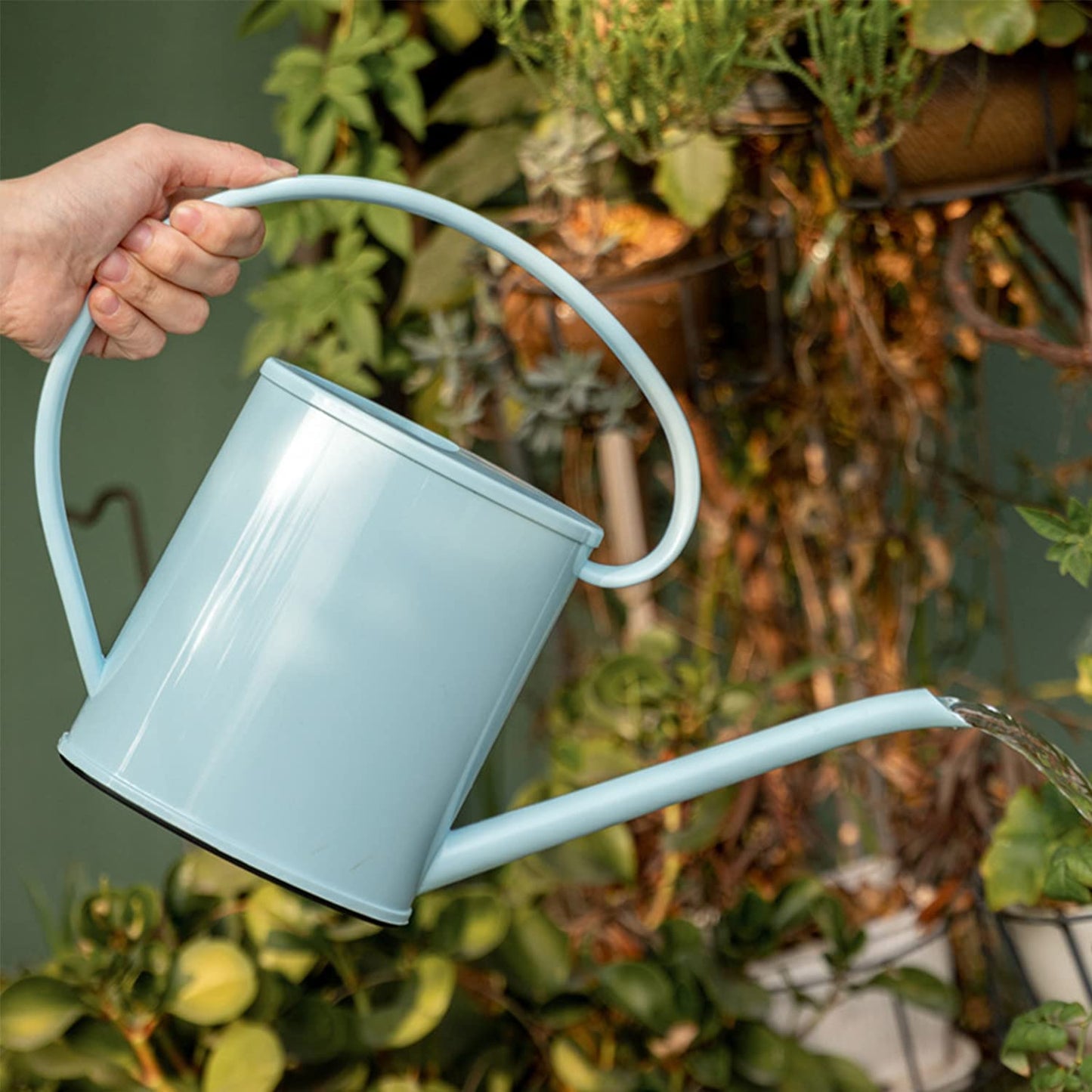 LEDREVN Small Watering can for Indoor Plants with Curved Handle 1.2L 40oz 1/3 Gallon Suitable for Home and Garden