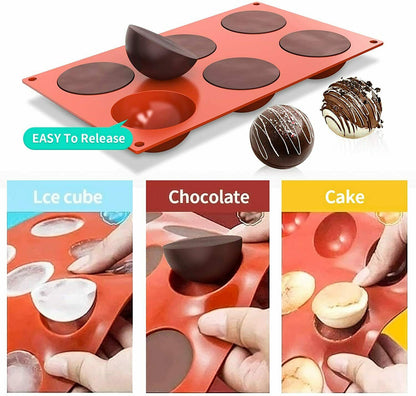 3 Pack Silicone Cake Mold Hot Chocolate Bombs Mould 2.75" Half Ball Sphere US