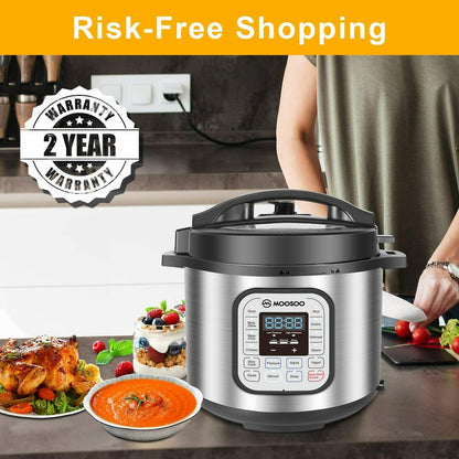 Moosoo 12-in-1 Electric Pressure Cooker Stainless Steel Instant Pot