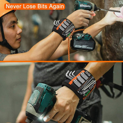 Muñequera magnética con 15 imanes fuertes, muñequera magnética para cinturón de herramientas