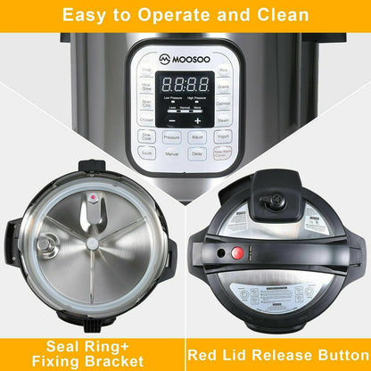 12-in-1 Electric Pressure Cooker 6 Quart rice Cooker Slow Cooker , Multi-Use