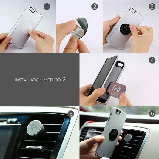 Car Mount Air Vent Magnetic Phone Holder 360 Rotation For iPhone Galaxy GPS