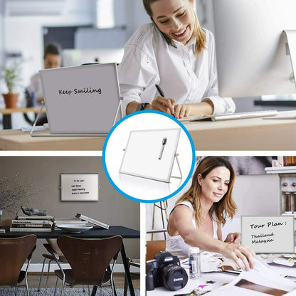 Magnetisches Desktop-Whiteboard 14" x 10" mit Ständer, tragbar, doppelseitig