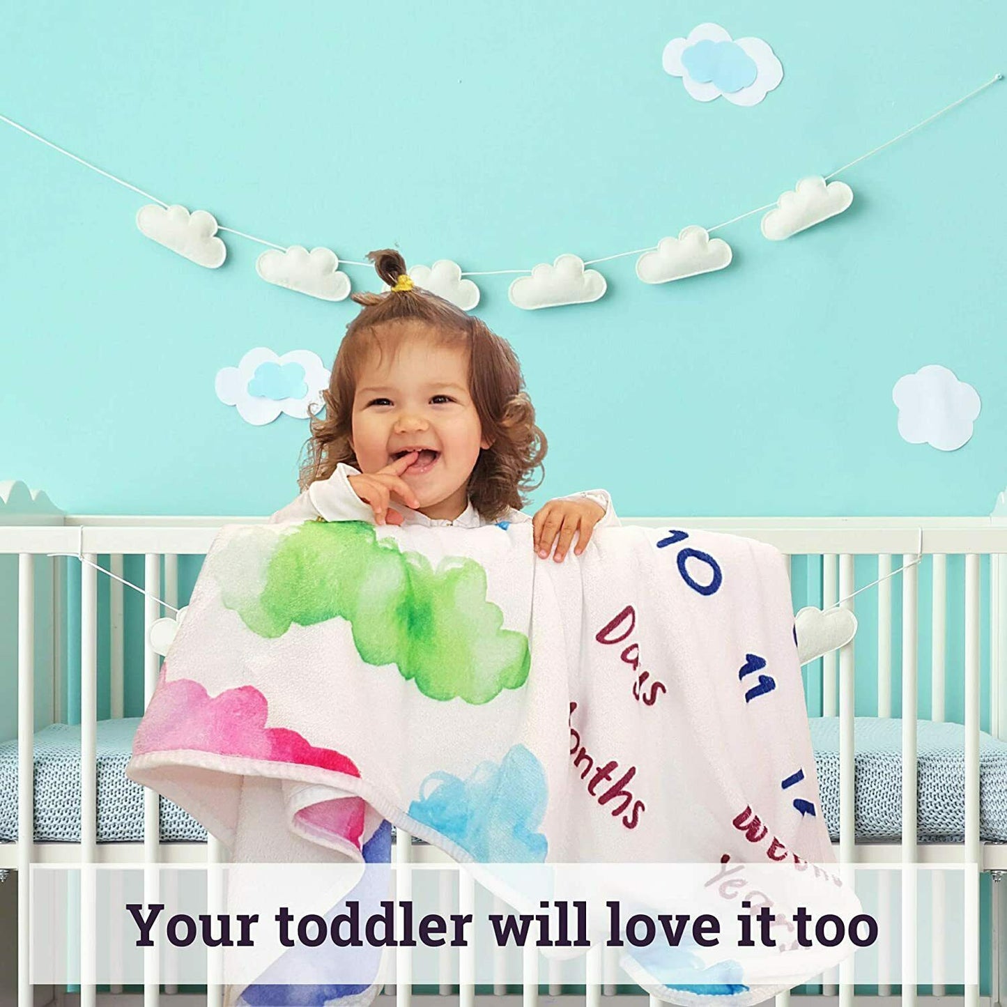 Baby Monthly Milestone Blanket for Girl or Boy | Large Month Blanket for Newborn