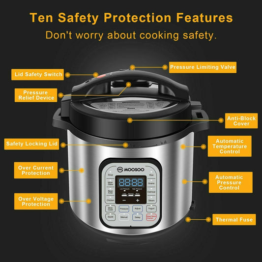 12-in-1 Electric Pressure Cooker 6 Quart rice Cooker Slow Cooker , Multi-Use