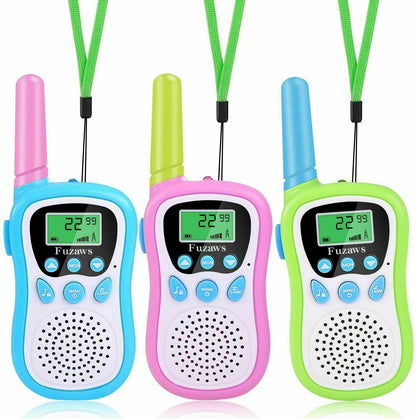 Walkie Talkies para niños, paquete de 3, Fuzaws 22 canales con clip para cinturón, rango de 3 KM