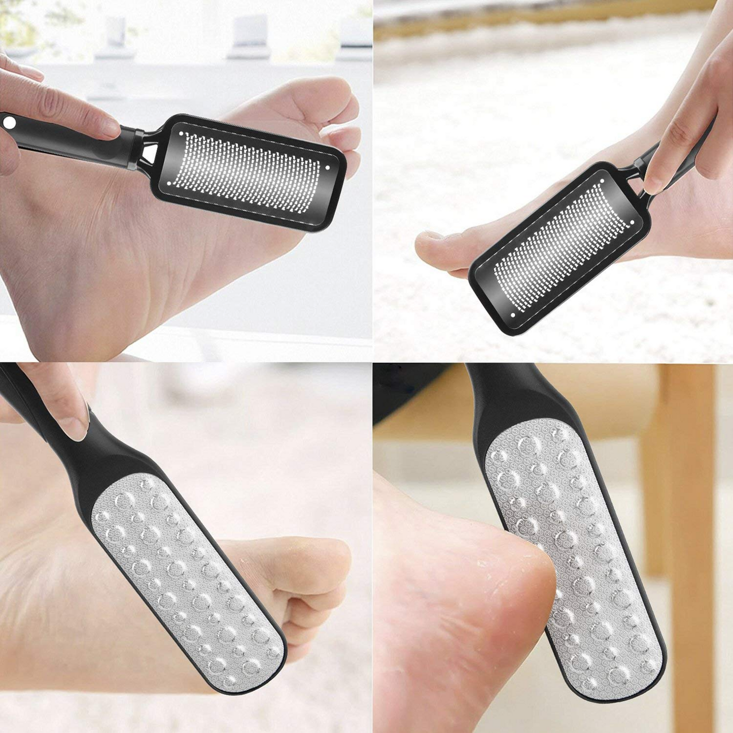 Foot File 2 Pack Foot Scrubber Callus Remover for Feet, Stainless Steel