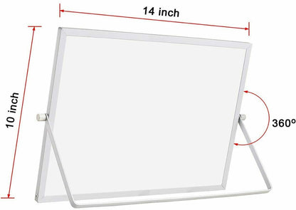 Magnetisches Desktop-Whiteboard 14" x 10" mit Ständer, tragbar, doppelseitig
