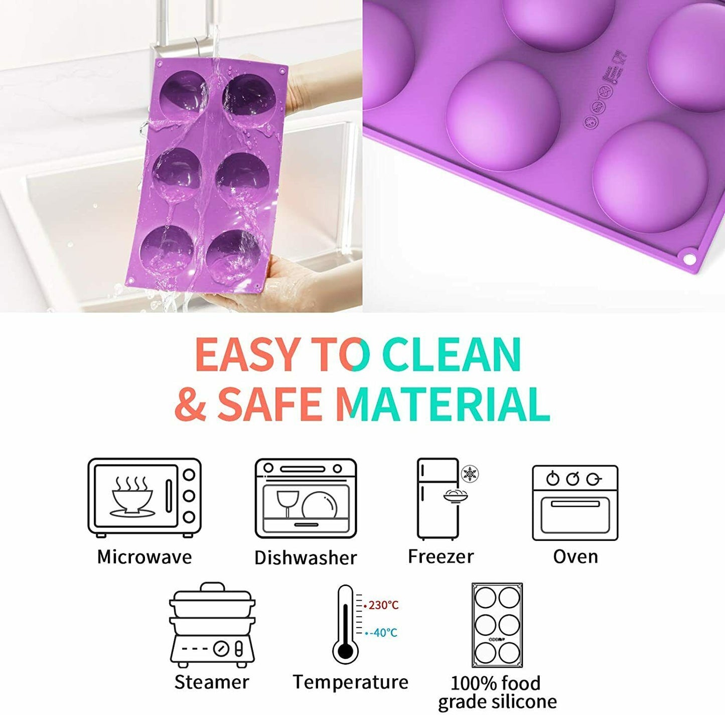 3 Pack Silicone Cake Mold Hot Chocolate Bombs Mould 2.75" Half Ball Sphere US