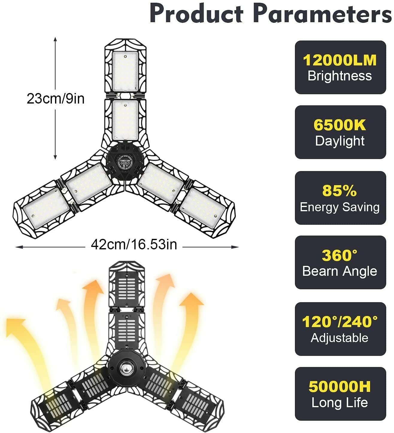 Garage lights LED garage lights E26 / E27 garage lights, ceiling led workshop