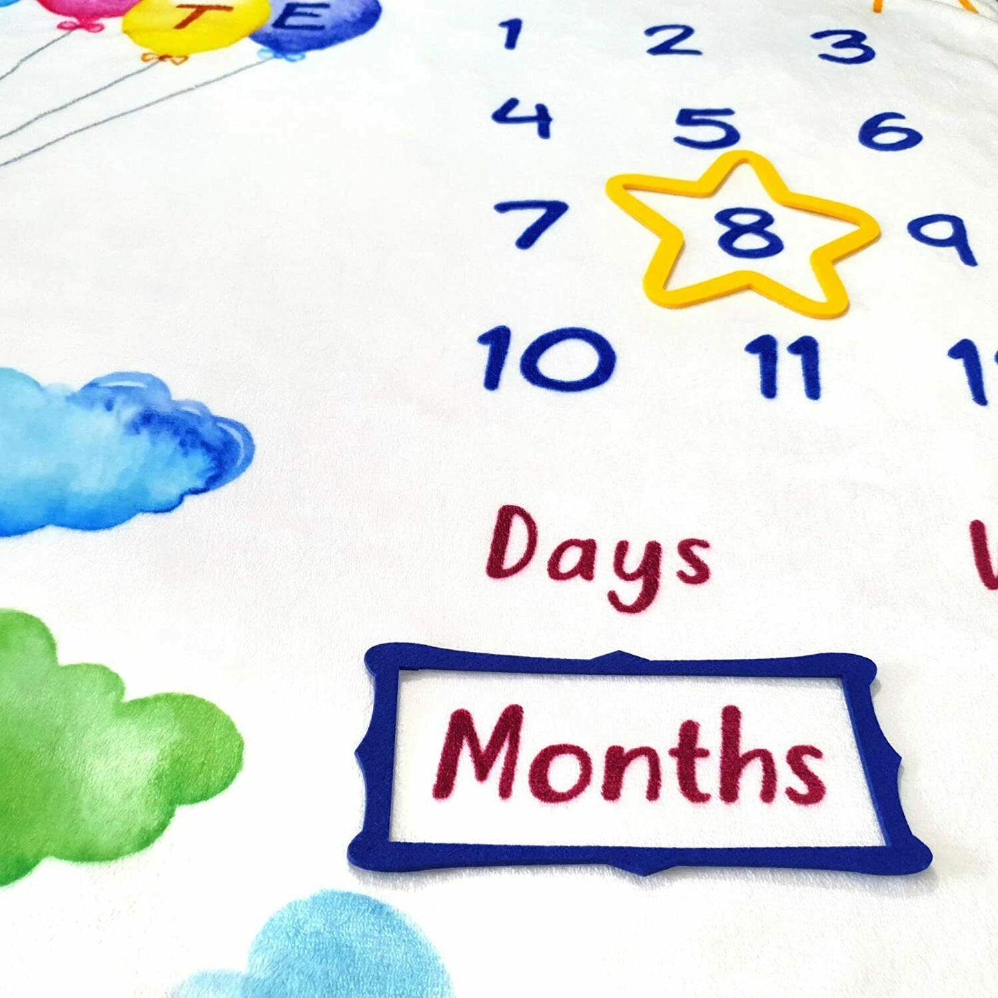 Baby Monthly Milestone Blanket for Girl or Boy | Large Month Blanket for Newborn