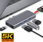 6 in 2 USB C Hub SD/TF Card Reader, Aluminum Type C 3.0 Hub For MacBook Pro, PC