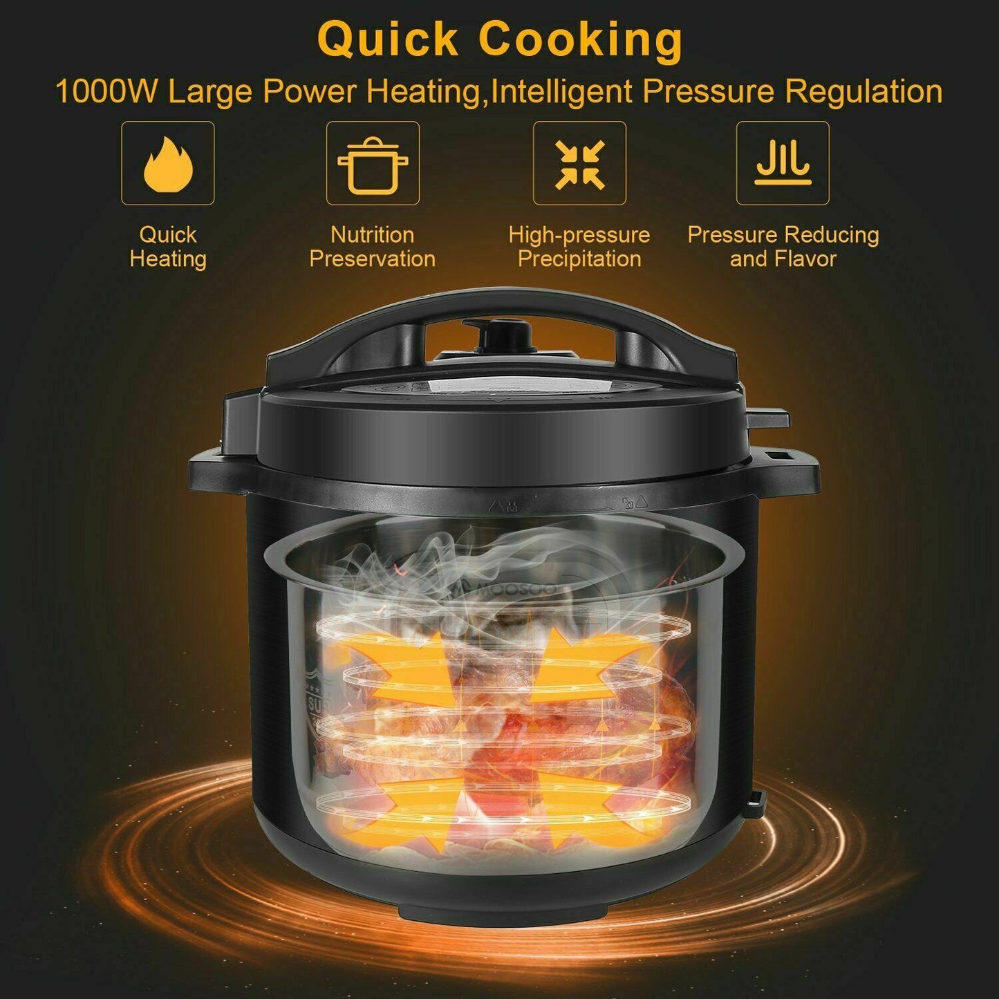 12-in-1 Electric Pressure Cooker 6 Quart rice Cooker Slow Cooker , Multi-Use