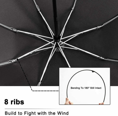 Inverted Travel Umbrella Compact Folding Reverse Umbrella, Auto Open and Close