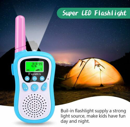 Walkie Talkies para niños, paquete de 3, Fuzaws 22 canales con clip para cinturón, rango de 3 KM