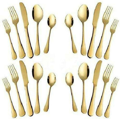 20 Piece Flatware Set, Kitchen Stainless Steel Silverware Set For 4