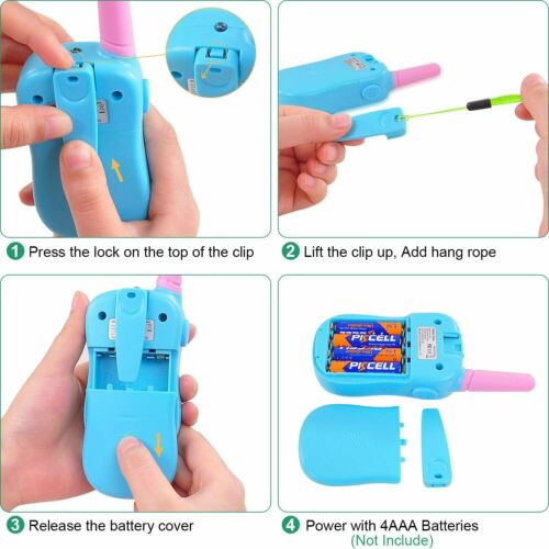 Walkie Talkies para niños, paquete de 3, Fuzaws 22 canales con clip para cinturón, rango de 3 KM
